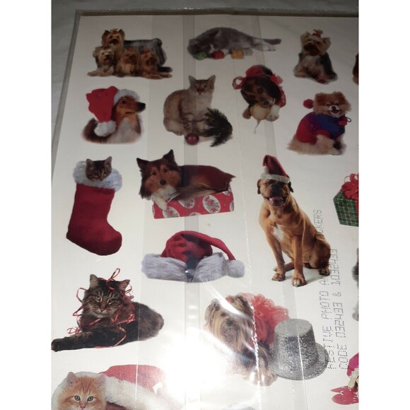 Current Inc Festive Photo Animal Stickers 46 Christmas Pets Holiday Stationery - Picture 3 of 8